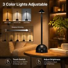 LED Multi-Function 3-Color Desk Lamp, USB Rechargeable, Touch Switch, 3 Light Modes Switchable, Adjustable Brightness, Atmosphere Enhancing, Home Decor Night Light, Portable And Easy To Place, Suitable For Living Room/Bedroom/Study/Office/Dining Room, Perfect Gift - Desk Lamp - View 3