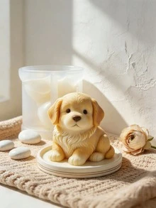 1 3D Golden Retriever Silicone Candle Mold - Creative Golden Retriever Design, Easy To Demold And Reusable, Suitable For DIY Candles, Plaster Decor, Handmade Soap Making, Home Decor Craft Mold - Golden Retriever - View 4