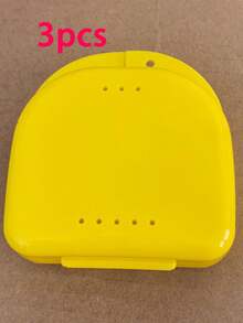 1 Pack New Dental Retainer Case With Ventilation Holes, Mini Portable Denture Box, Orthodontic Appliance Storage Box, Denture Case, Simple Solid Color Denture Container, Plastic Denture Storage Box, Portable Denture Storage Box With Holes - Multicolor - View 18