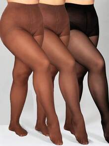 4 Pairs Women's Sexy 20D Sheer Black & Brown Fashion Minimalist Pantyhose - Multicolor - View 7