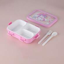 Stainless Steel Bento Lunch Box, 850ml Portable Food Container With Fork And Spoon, Microwave And Refrigerator Available, Unicorn Dinosaur Astronaut Pattern, School Office Picnic Commuting Lunch Box, Reusable Food Storage Box - Multicolor - View 15