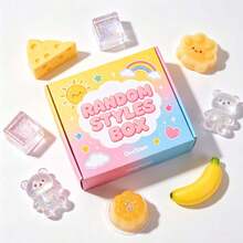 somoving Charming Soft Squeeze Doll Surprise Box, Rabbit Duck Jellyfish & Assorted Fruit Form Blind Box Toy, Slow Rebound Toy To Relieve Tension, Fit For Sensory Play And Daily Entertainment (Random Styles) - Multicolor - View 8