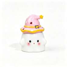 1pc Cute Ghost Ceramic Nail Brush Cup Mini Nail Brush Cleaning Container Pen Holder Practical Nail Tool, Suitable For Home And Nail Salon - Multicolor - View 4
