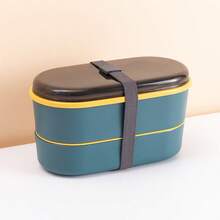 1PC Diet Portion Control Bento Lunch Box, Double Layer Stackable Compartment Divided Meal Prep Container, Large Capacity Portable Food Storage For Office Commute, Fruit Fresh Keeping Lunchbox, Work Meal Box, Birthday Housewarming Gift,Back To School - Multicolor - View 15