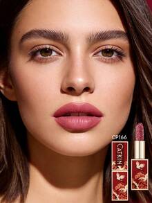 CATKIN Rouge Matte Engraved唇膏，防水持久缎面柔滑，CP166石榴粉色 - CP166 - 查看 3