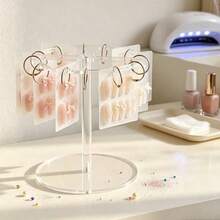 1pc Round Transparent Acrylic Nail Color Display Stand, Large Capacity Display Rack Suitable For Nail Art, Multi-Purpose Jewelry, Hair Accessories And Hair Clips Storage, Nail Polish Color Display Rack - Multicolor - View 5