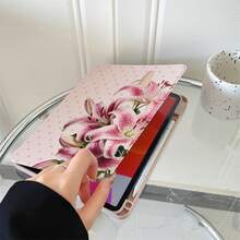 1件可愛淺粉色波點粉色星星百合 360°可旋轉平板保護殼,相容 iPad Air 6/5/4 &10 (10.9 吋) - 相容 iPad Pro 2024, Air M3/A16 2025, 相容 Galaxy Tab S9 FE/S8 Plus/S7/S10, 相容 OPPO Pad, 相容 MatePad, 相容 Vivo Pad, 相容 Honor Pad, 相容 Xiaoxin Pad - 彩色 - 查看 6
