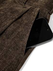 Autumn/Winter Premium Coffee Color Wide Leg Casual Pants, Versatile Loose Fit For Vacation - Coffee Brown - View 5