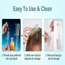 1pc Head Massage Essential Oil Infusion Comb, Head Massage Tool, Elastic Roller Transparent Liquid Dispensing Comb, Scalp Care Massage Comb - Multicolor - View 10