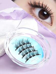 Segmented Magnetic Design Thick & Voluminous Curly Lashes, Easy To Wear With Transparent Storage Box - View 4