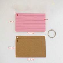 1pc Colorful Ring Binder Index Card, 7.62 X 12.7cm, With Ring Binder And Perforated Lined Memo Card, Portable Review Card, Suitable For School, College, Home, Office, Memory, To-Do List (10 Colors), Learning Supplies, Back To School Essentials - one-size - View 8