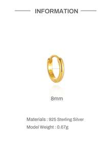 1Pc 925 Sterling Silver Gold‑Tone Baguette Zirconia Dangle Charm Detachable Pendant For Hoop Earrings Perfect For Daily Wear Date Night Gift Giving - Gold - View 10