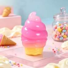 Tachimi 1pc Ice Cream Squeeze Toy, Novelty Item With Squishy Crunchy Texture, Fidgettoys Ideal For Toy Lovers' Collection Shipped Randomly - Multicolor - View 1