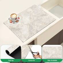 1pc Marble Pattern Kitchen Absorbent Dish Drying Mat, Modern Luxury Style, Suitable For Kitchen Countertop, Coffee Machine, Dining Table And Daily Home Decor - Multicolor - View 6