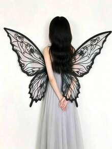 Adult And Girl Fairy Wings, 29in*21in Transparent Butterfly Wings, Perfect For Cosplay And Party, Halloween - Multicolor - View 1