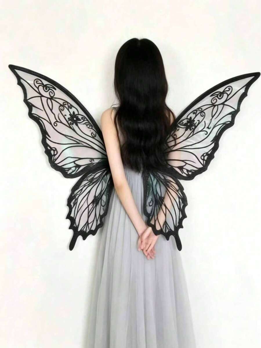 Adult And Girl Fairy Wings, 29in*21in Transparent Butterfly Wings, Perfect For Cosplay And Party, Halloween - Multicolor - View 1
