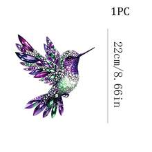 1/2/3PCS Gemstone Rhinestone Purple Green Hummingbird Heat Transfer Iron-On Patch, Luxury Crystal Bird Iron-On Sticker, DIY Decoration For T-Shirt, Hoodie, Pillow, Fabric Bag Patch - Multicolor - View 7