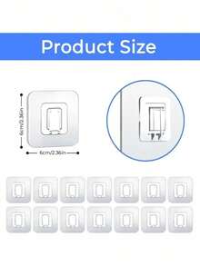 10pcs Shower Caddy Replacement Hooks, Transparent Heavy Duty Strong Adhesive Wall Hooks, No Drilling Required, Waterproof Rust-Proof Sticky Hooks, Suitable For Bathroom Shelves, Kitchen Racks, Soap Trays, Towel Bars, Laundry Room, RV Storage - Clear - View 9