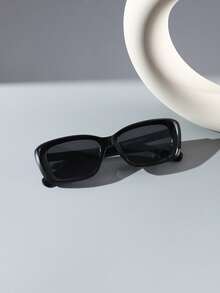 1 PC Men's Square Fashion Glasses Lightweight Black Frame PC Material Soft Tinted Lens Casual Versatile For Driving Outdoor Trips With Glasses Box - Multicolor - View 14