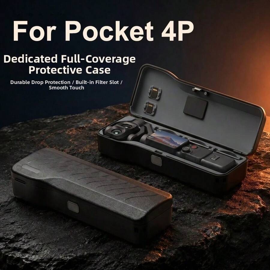 Gimbal Camera Protective Case For Osmo Pocket 4P,With Lens Filter Slots Full Body Protective Cover, Flip Cover Anti-Scratch Dustproof Screen Protector - View 1
