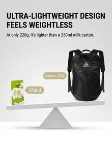 XIONGMAO Ransel Ringan untuk Aktivitas Luar Ruangan, Ransel Tahan Air untuk Mendaki dan Perjalanan, Cocok untuk Hiking dan Trekking - Hitam - View 4