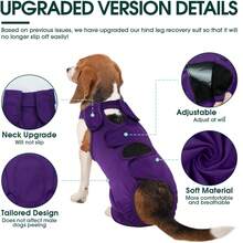 Dog Leg Recovery Suit, Thigh Wound Protection Sleeve, Suitable For Male And Female Dogs Recovery Sleeve, Post-Neuter/Spay Surgery Pet Recovery Bodysuit - Purple - View 4