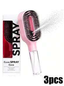 2-In-1 Spray Styling Comb, Water Mist Spray Comb With Built-In Water Tank, Soft And Flexible Bristles, Dry And Wet Use Styling Spray Comb, Suitable For Curly, Straight And Wavy Hair - Multicolor - View 26