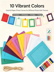 Hanging Paper Photo Frame, Creative Photo Wall Garland, Birthday Party Photo Banner, Home Background Decoration - Multicolor - View 5