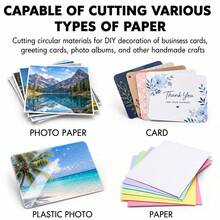 1pc 360° Rotating Manual Circle Cutter, DIY Adjustable Round Cutting Tool, Cuts Diameter 2–20cm/0.79–7.9in, With Inch/Cm Dual Scale, Transparent Center Positioning Window And Non-Slip Base, Suitable For Photo Paper, Cardstock, Labels, Scrapbooking And Card Making - Single Piece - View 7