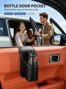 1pc Car Multi-Function Storage Pocket, Car Door Side Cup Holder, Car Seat Organizer Bag, Car Interior Phone Holder, Bluetooth Earphone Data Cable Lipstick Cosmetic Storage Bag, Car Side Storage Mini Trash Can, Car Storage Essential - Multicolor - View 2