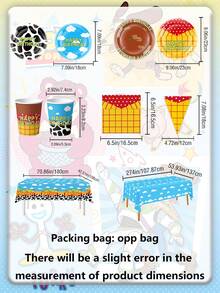 asmodee Crazy Animal Toy Wonders Theme Party Set Of Tableware, With Multiple Options Available. Includes Paper Plates, Paper Cups, Paper Towels, Tablecloth, And Triangular Flags. Perfect For Birthday Party Decoration. - Multicolor - View 3