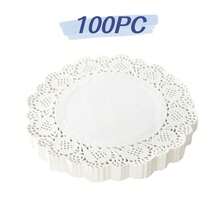 100/300/500pc White Lace Paper Doilies, Oil-Proof Absorbent Disposable Placemats, Round And Rectangular Lace Tablecloths, Suitable For Cakes, Desserts, Fried Foods, Wedding Party Tableware And Handicraft Decoration - View 11
