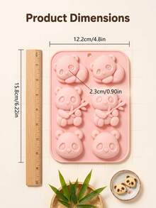 2pcs Cute Panda Shaped Silicone Molds, Home Baking Cake Molds, Handmade Chocolate Jelly Pudding Dessert Making Molds - Multicolor - View 4