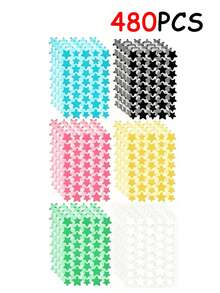 1200/960/480/240片星星貼紙－可愛遮瑕貼紙，適用於臉部裝飾，多色可選，易使用且方便攜帶外出 - 彩色 - 查看 9
