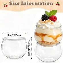 Clear Round Sphere Small Cup, Minimalist Smooth Body With Transparent Texture, Suitable For Desserts, Yogurt, Oatmeal, Jam And Snacks, Perfect For Home Gatherings, Party Platters, Bakery Displays, Compact And Versatile, Stackable Storage, Great For Daily Food Presentation - Transparent - View 10