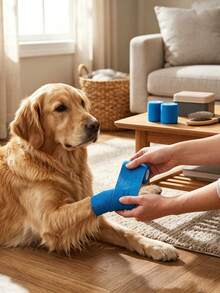 2/3/4 Pcs Of Elastic Self-Adhesive Breathable Pet Bandages, Suitable For Cats, Dogs, And Horses, Can Be Used On Wrists, Ankles, Knees, Heads, And Bodies - Blue - View 5