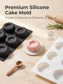 Cetakan Silikon Kue Mousse, Dapat Digunakan Kembali, Dapat Dilipat, Aman untuk Mesin Cuci Piring, Oven, Air Fryer, Sempurna untuk Membuat Sabun, Kue Buatan Sendiri, Dessert Cokelat, Kue Kering, Puding, Telur Teh dan Jeli - MultiWarna - View 7