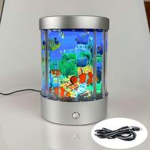 LED Simulated Fish Light Aquarium Lamp, Ocean Simulated Fish Tank Decoration, Frutiger Aero Style Dynamic Fish Light, Sensory Ocean Scene Decoration With Dynamic Fish, Bedroom, Living Room, Office Desktop Aquarium Display Light, USB/Battery Powered - Multicolor - View 8