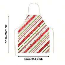 1pc Christmas Red Macaron Polka Dot Christmas Print Apron - Sleeveless Design, Durable And Comfortable Fit, Featuring Colorful Macaron Polka Dots And MERRY CHRISTMAS Text Pattern, Suitable For Cooking, Baking And Home Cleaning, Household Cleaning, Housework Apron, Hand-Painted Gardening Apron, Fun Holiday Gift - Red - View 10