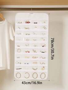 80-Pocket Hanging Jewelry Organizer, Suitable For Closet, Bedroom, Bathroom And Vanity, Can Store Various Jewelry Accessories - Multicolor - View 11