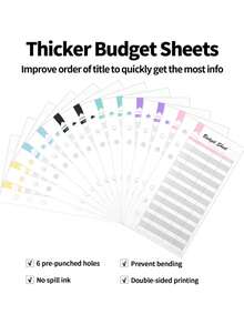 A6 Loose-Leaf Notebook, Suitable For Cash Envelope System And Budget Management, Self-Sealing Financial Savings Notebook With Cash Storage Pages, Budget Management Money-Saving Tool, Envelope System, Office Use - Multicolor - View 8