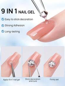 LILY'CUTE 1pc 9-In-1 15ml Multi-Function UV LED Nail Gel, Suitable For Nail Extension, Reinforcement, Color Mixing And Rhinestone Fixing, Practical Home DIY Nail Art Accessory - 1PC - View 7