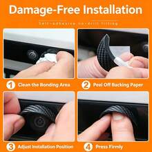 4pcs Set[2pcs Camera Rain Guard + 2pcs Camera Lens Protector]Car Panoramic Camera Protection Cover, Rearview Camera Lens Protector, Dustproof, Scratch-Resistant, Impact-Resistant, High Definition And High Transparency, Does Not Affect Visibility - A - View 7