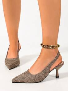 Black High Heel Pumps Women's Stiletto Heels Business Shoes - Brown - View 2