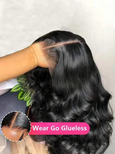 5x5 Wavy HD Lace Closure Wig, Brazilian Human Hair, Ready To Wear, No Glue Needed, Pre-Plucked, Pre-Cut, Suitable For Beginners, Women, Natural Color, 150% Density