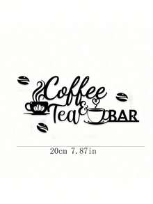 1pc CIFbuy Metal Coffee Bar Wall Decor - Rustic Iron Sculpture With "Coffee Tea Bar" Text And Leaf Pattern, Kitchen, Bar, Cafe Decoration, Unique Gift Idea, High-Quality Craftsmanship Kitchen Decor - Black - View 13