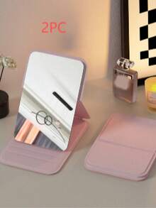 1/2pcs Portable Makeup Mirror, Travel Mirror, Cute Pocket Mirror, Handheld Mirror, Mini Mirror, Foldable, Suitable For Halloween And Christmas Gifts, Room Decor, School Supplies, Dorm, Office Desk. - Multicolor - View 13