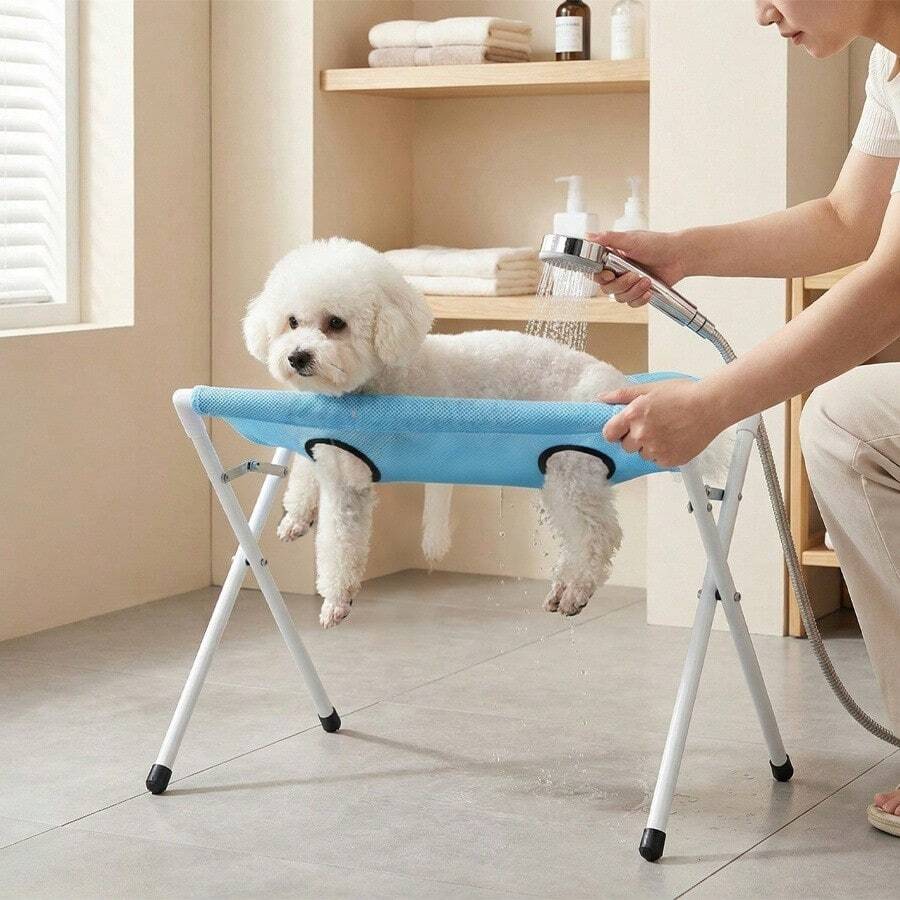 Tempat Tidur Mandi Anti Gores untuk Anjing Peliharaan, Perawatan Anti Kejar-Kejar dan Anti Kabur, Tempat Tidur Mandi Hammock, Bahan Jaring Bernapas Dua Lapis, Rangka Logam Desain 8 Lubang, Cocok untuk Kucing dan Anjing Kecil dan Sedang, Bebas Genggam Setelah Digantung dan Dipasang, Mandi, Perawatan, Pemotongan Kuku, dan Manikur - Satu-Ukuran - View 1