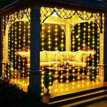 Battery Powered Holiday LED Fairy Lights, Indoor Curtain Lights, 8 Lighting Modes, Perfect For Christmas, Halloween, Easter, Bedroom, Wedding, Garden, Living Room, Party Decoration Lighting String - Battery Box Curtain Light - View 2