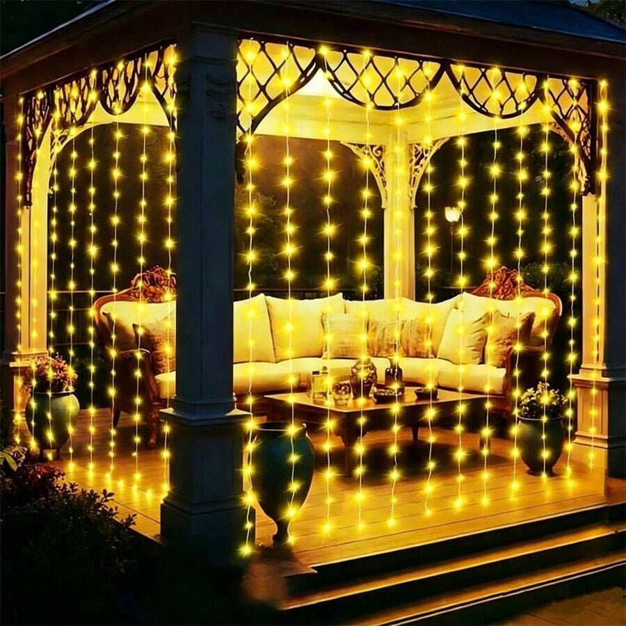 Battery Powered Holiday LED Fairy Lights, Indoor Curtain Lights, 8 Lighting Modes, Perfect For Christmas, Halloween, Easter, Bedroom, Wedding, Garden, Living Room, Party Decoration Lighting String